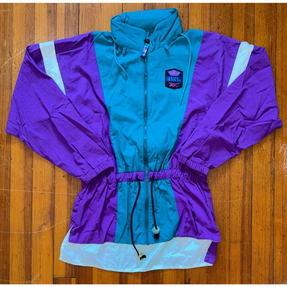 Vintage 90s Asics Windbreaker Colorblock Pullover Jacket